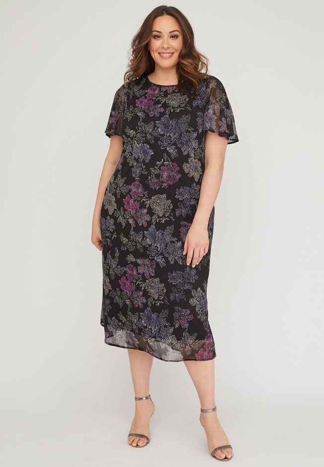 Open Meadows A-Line Midi Dress, BLACK, hi-res image number null