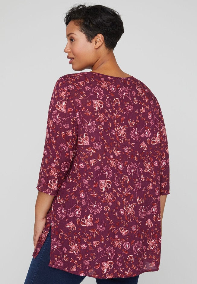 Poppy Gauze Peasant Top, , on-hover image number null
