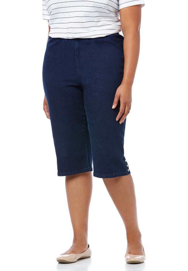 Essential Denim Capri, DARK WASH, hi-res image number null