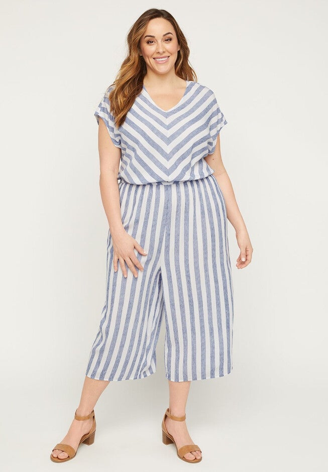 Striped Savannah Jumpsuit, BLUE WHITE STRIPE, hi-res image number 0