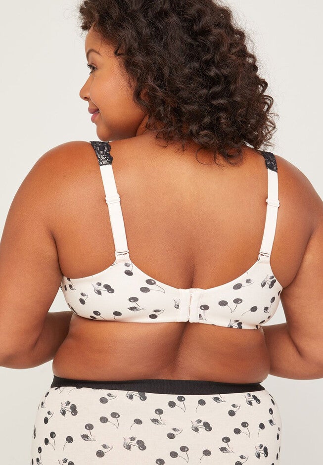 Full-Coverage Smooth Underwire Bra With Lace, , on-hover image number null