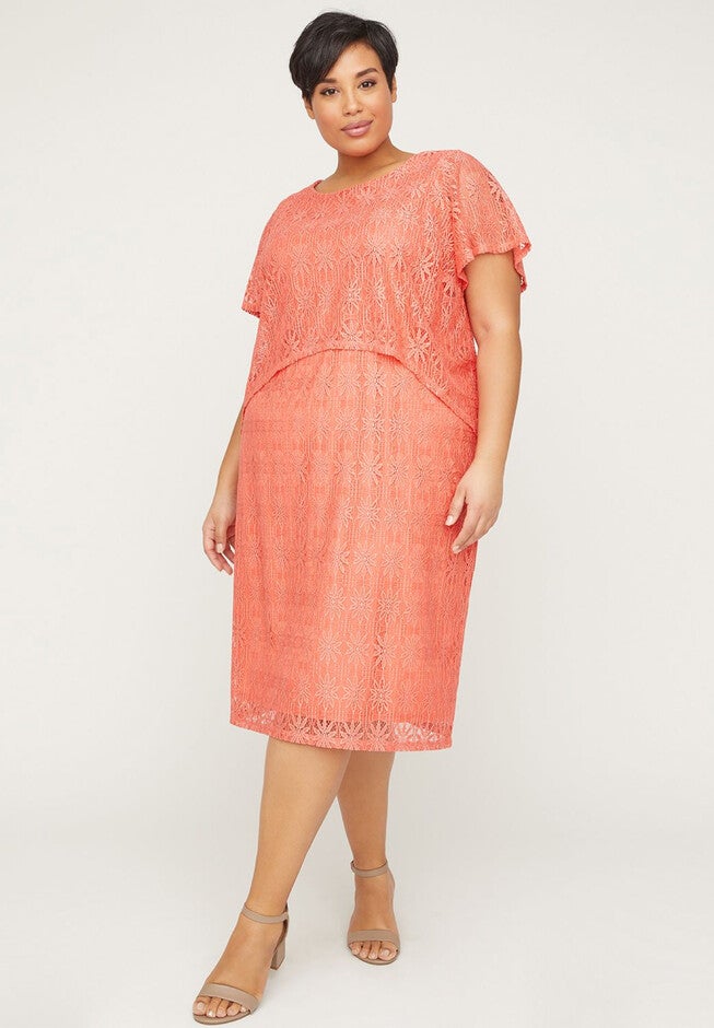 Jasmine Lace Overlay Dress, PORCELAIN ROSE, hi-res image number null
