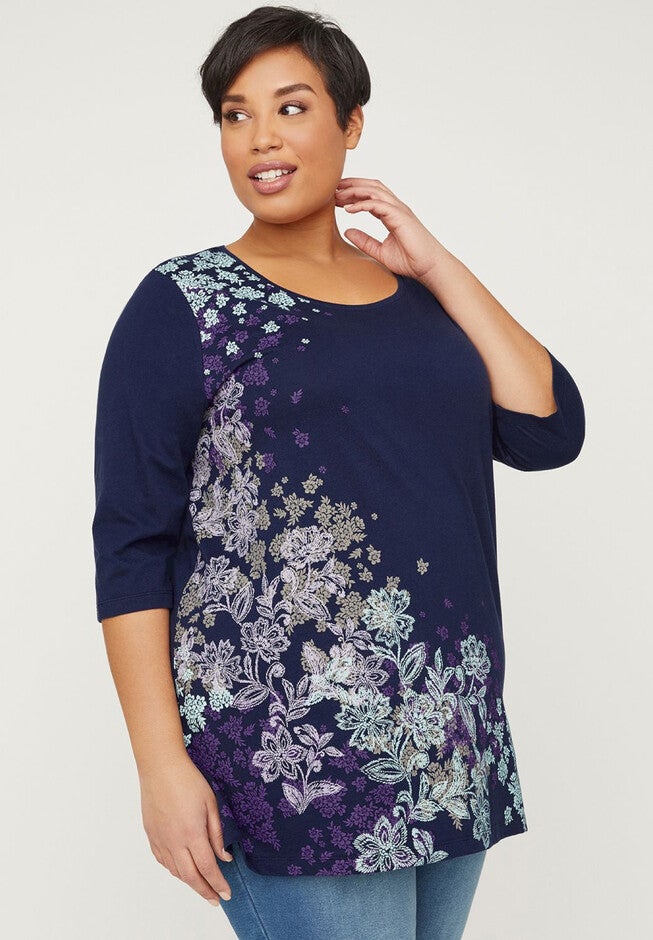 Bluestar Easy Fit Tee, NAVY FLORAL, hi-res image number 0