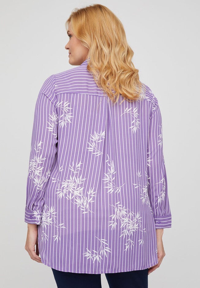 Lavender Buttonfront Tunic Top, , on-hover image number null