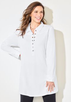 Cloud Knit French Terry Collared Tunic