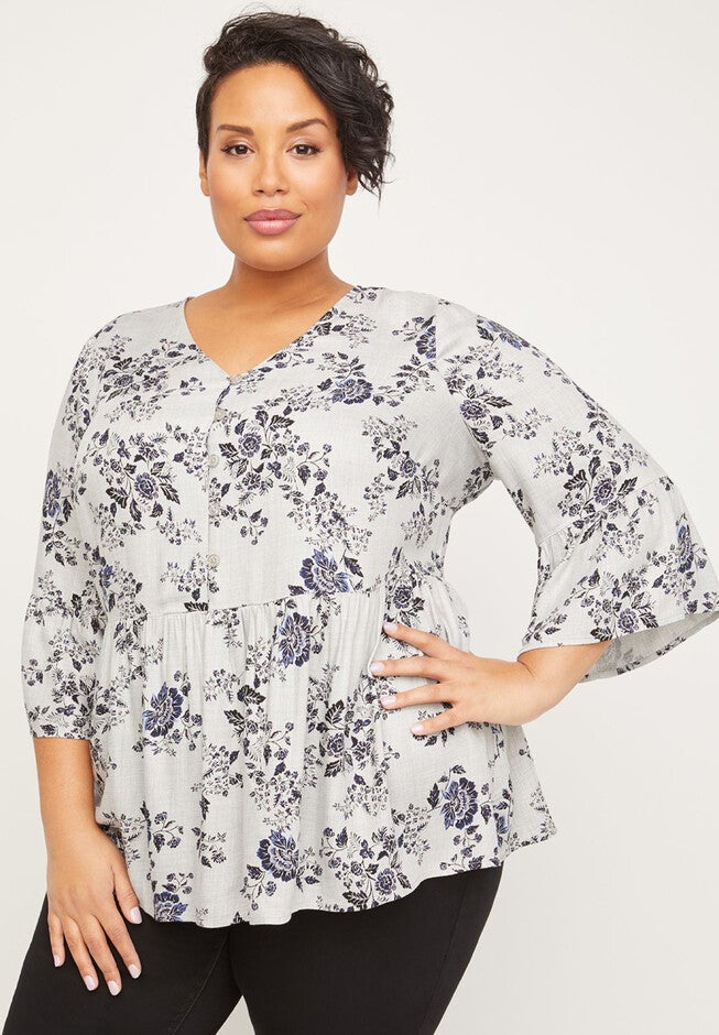 Ainsley Gardens Peasant Top, FLOWER PRINT, hi-res image number 0