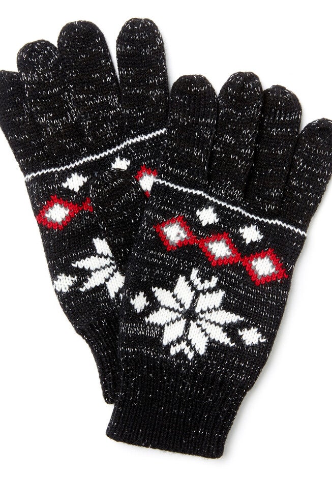 Snowflake Gloves, RED, hi-res image number null