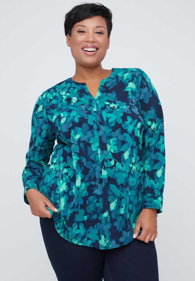 Moonlit Meadow Signature Crepe Top, MIDNIGHT HEATHER, hi-res image number 0