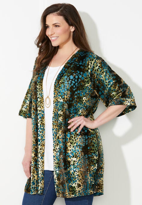 In-Vogue Velvet Kimono, , alternate image number null