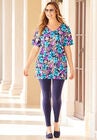 Easy Fit Short Sleeve V-Neck Tunic, , alternate image number null