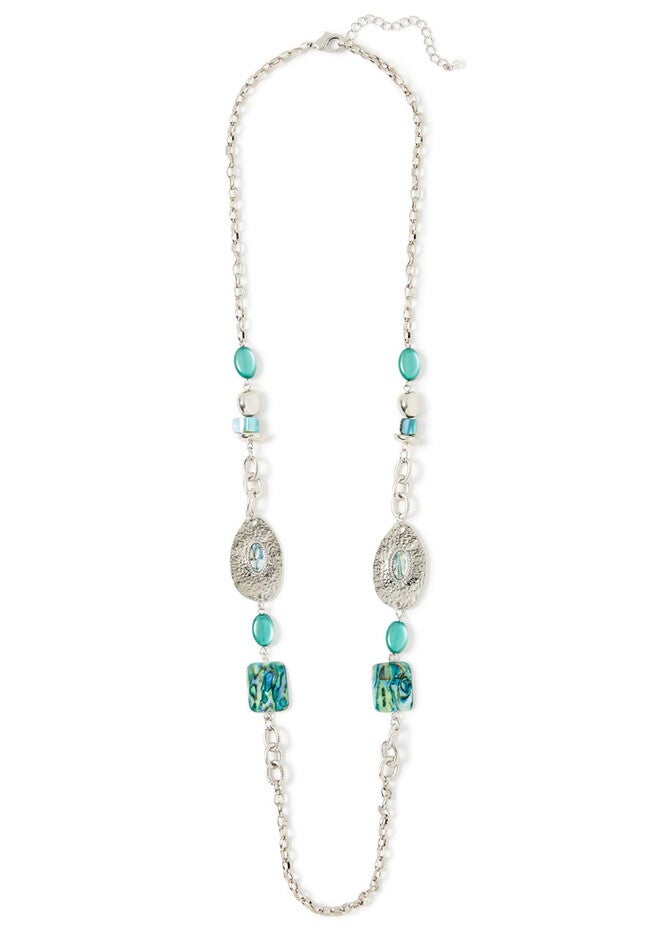 Wintergreen Beaded Necklace, PEPPER GREEN, hi-res image number null