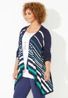 Liz&Me Striped Cascade Cardigan, , alternate image number null