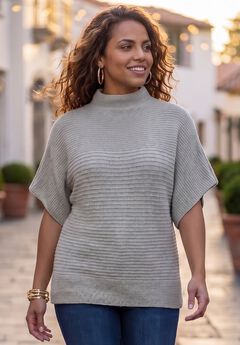 Cashmiracle™ Mockneck Pullover Ribbed Sweater