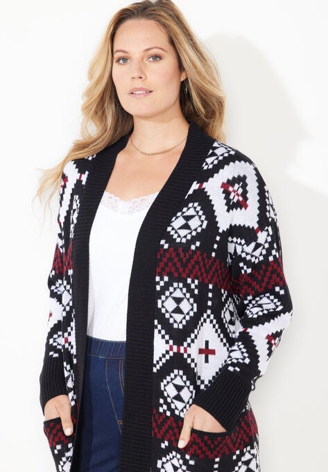 Classic Fair Isle Coatigan, , alternate image number null
