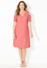 Cold Shoulder Stretch Lace Dress, SWEET CORAL, hi-res image number null