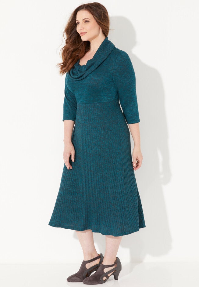Impossibly Soft Marled Cowlneck Dress, , alternate image number null