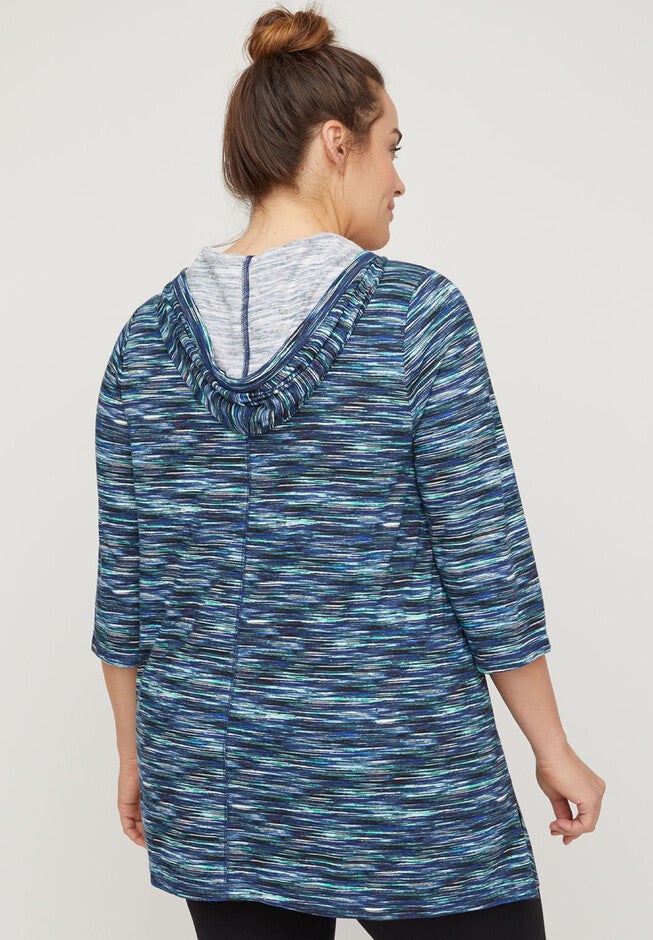 Spacedye Mitered Hoodie Tunic, , on-hover image number 1