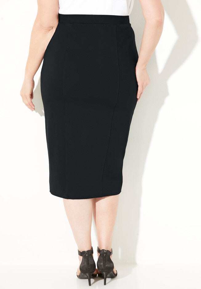 Curvy Collection Lace Detail Ponte Skirt, , on-hover image number null