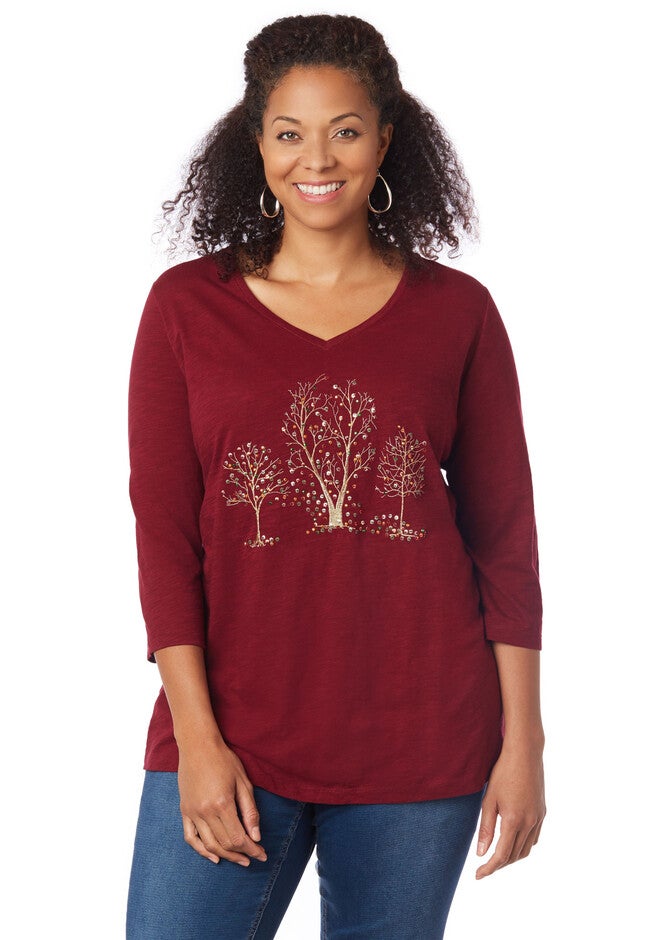 Fall Trees Tee, DEEP SCARLET, hi-res image number null