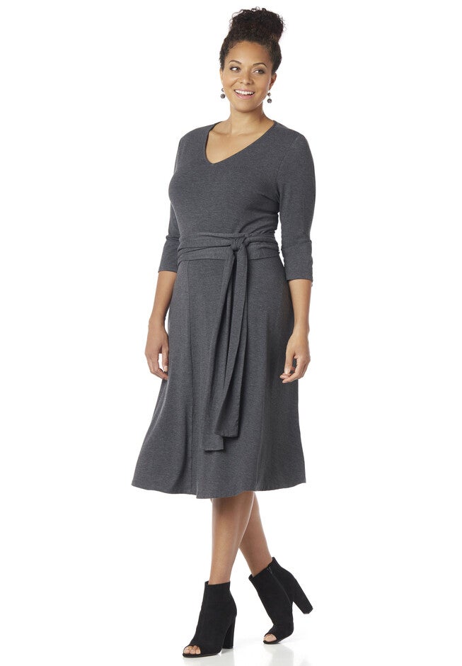 Serenity Midi Dress, DARK HEATHER GREY, hi-res image number 0