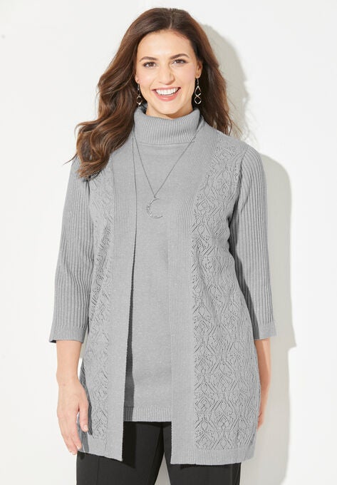 Lurex Cardigan, HEATHER GREY, hi-res image number null