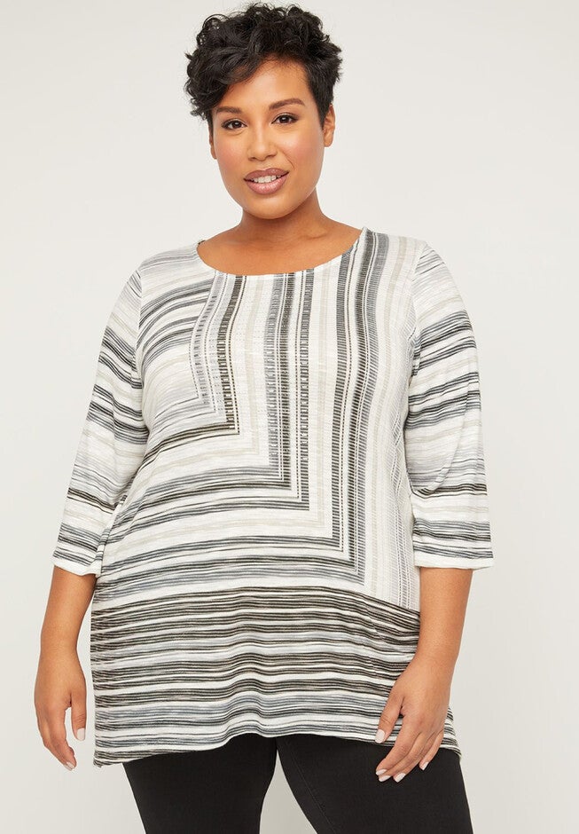 Grove Point Top, STRIPE PRINT, hi-res image number null