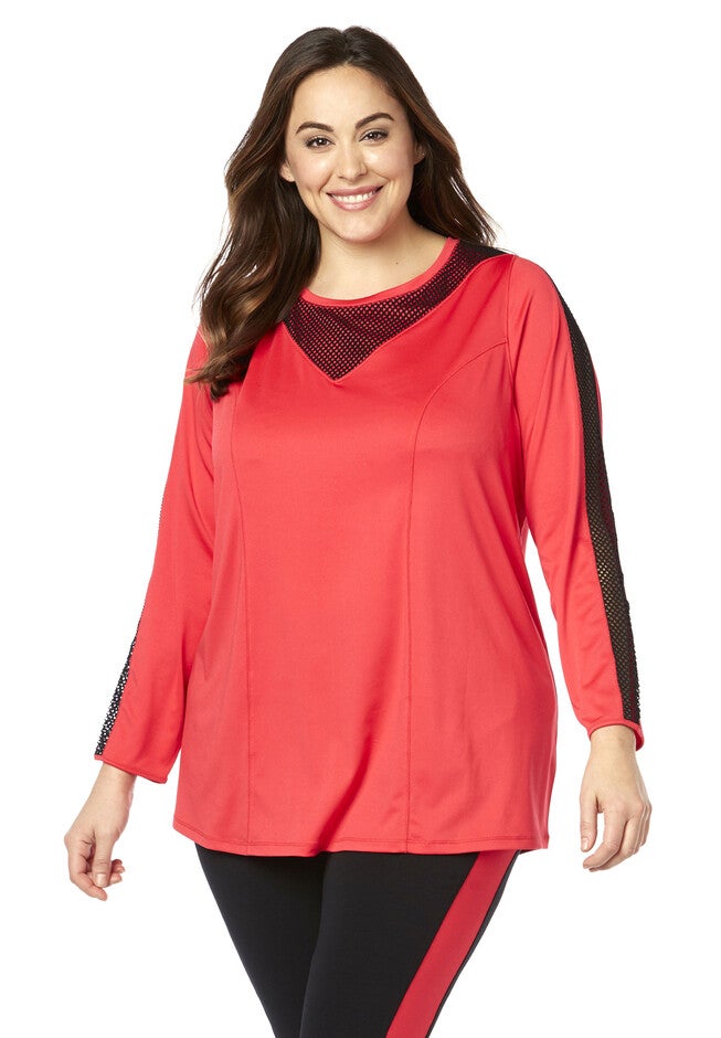 Mesh Accent Active Top, RETRO RED, hi-res image number null