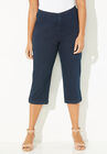 Everyday Capri with Sparkle Hem, DARK WASH, hi-res image number null