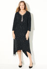 Metallic Dot Shark-Bite Dress, BLACK, hi-res image number null