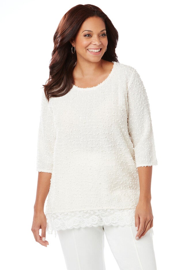 Soft Snowfall Top, COCONUT MILK, hi-res image number null