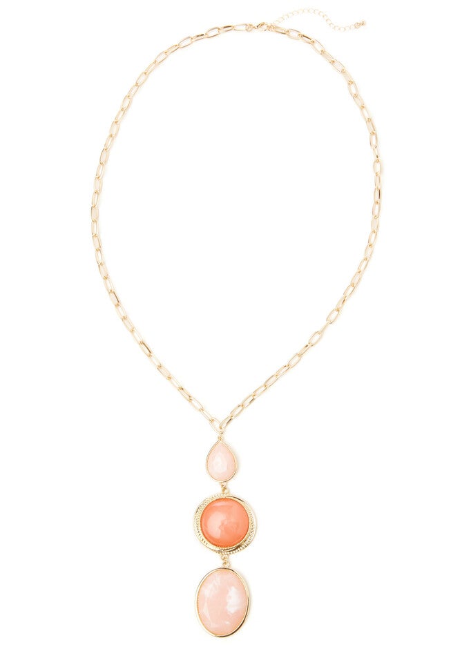 Polished Pendant Necklace, ROSE TAN, hi-res image number 0