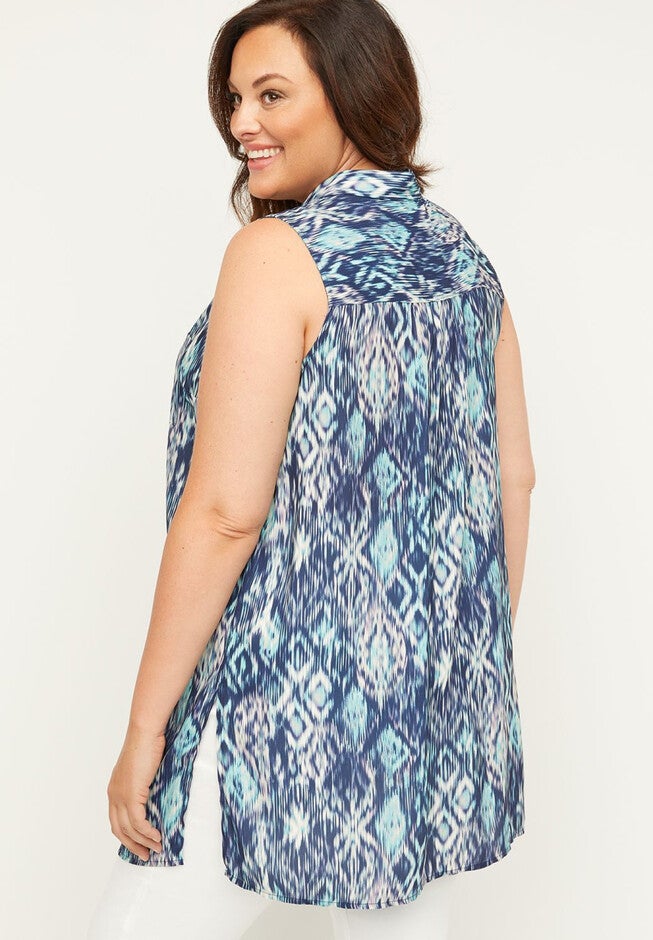 Pier View Georgette Buttonfront Tunic Top, , on-hover image number null
