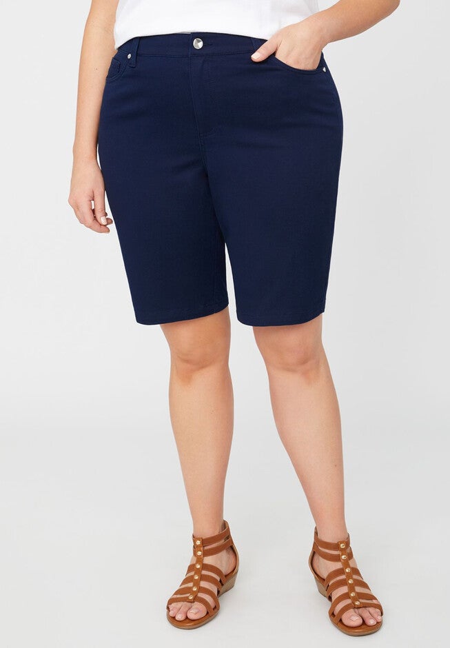 Sateen Stretch Bermuda, MARINER NAVY, hi-res image number null