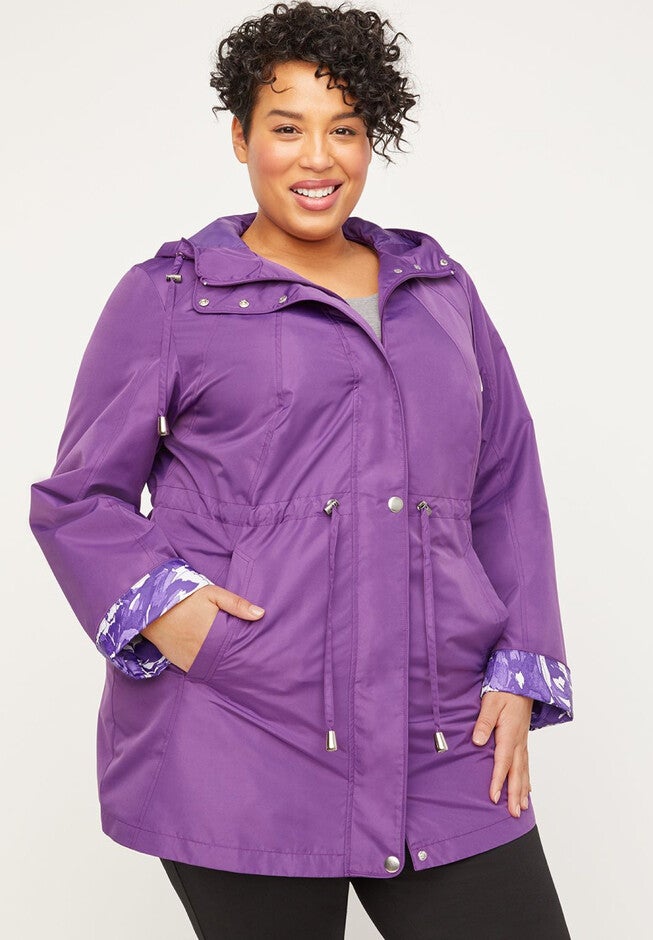 Lightweight Hooded Coat, PURPLE, hi-res image number 0
