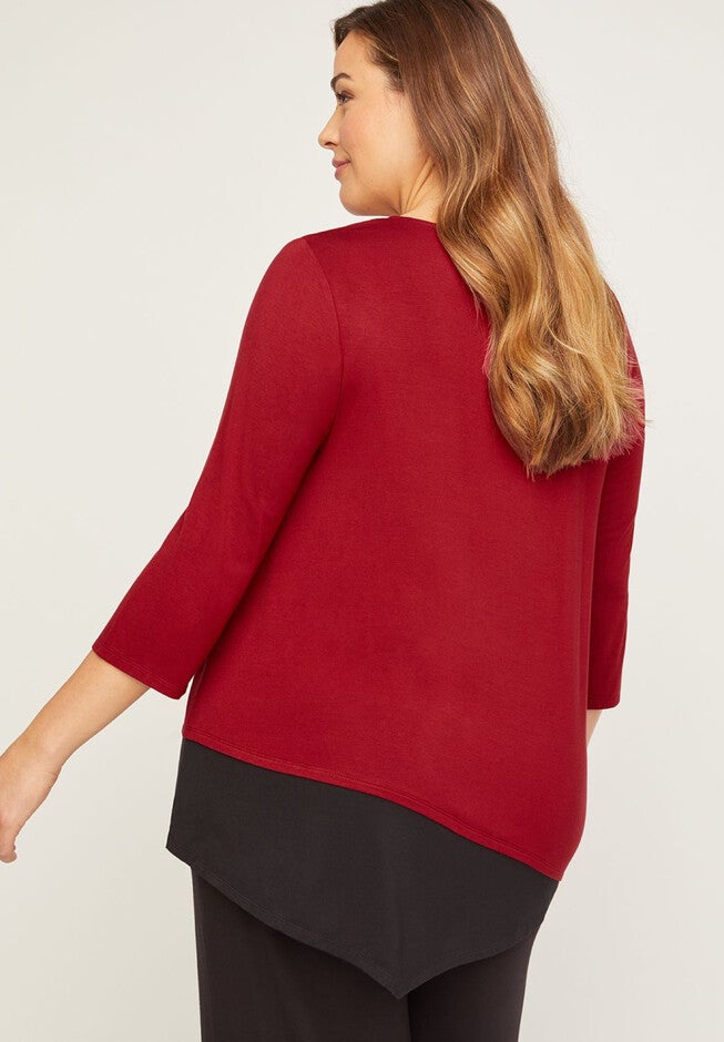 AnyWear Asymmetrical Layered Tunic, , on-hover image number null