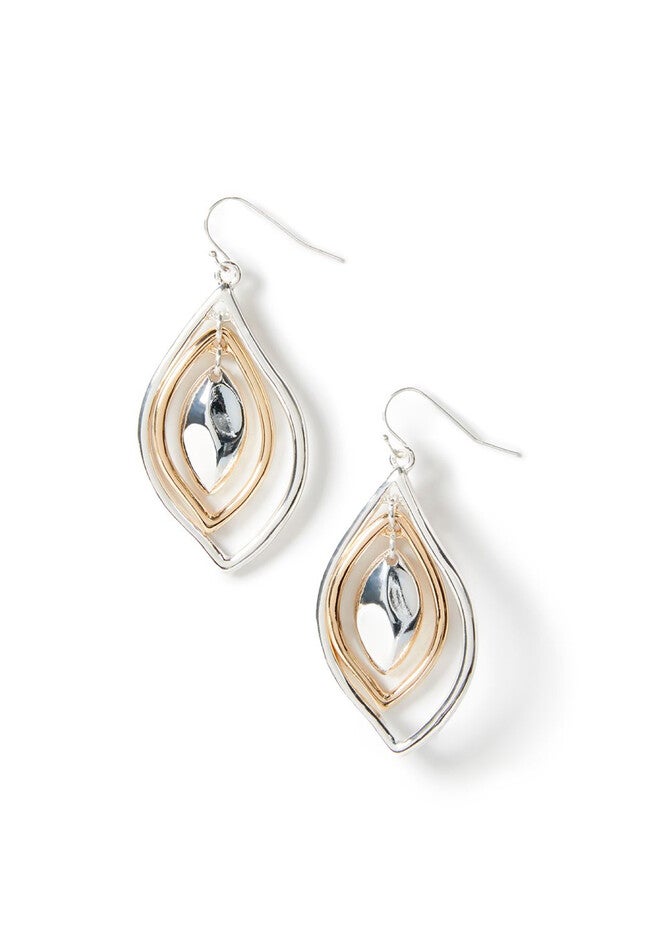 Layered Leaf Drop Earrings, TRITONE, hi-res image number 0