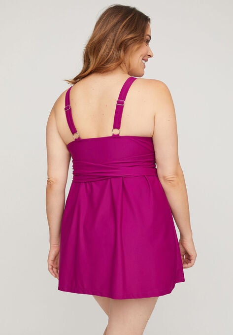 Island Wrap Skirt Swim Dress, , on-hover image number null