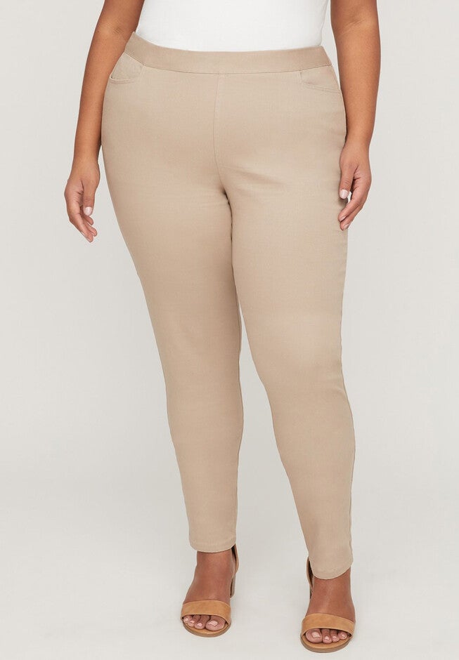 Essential Flat Front Twill Pant, KHAKI, hi-res image number null