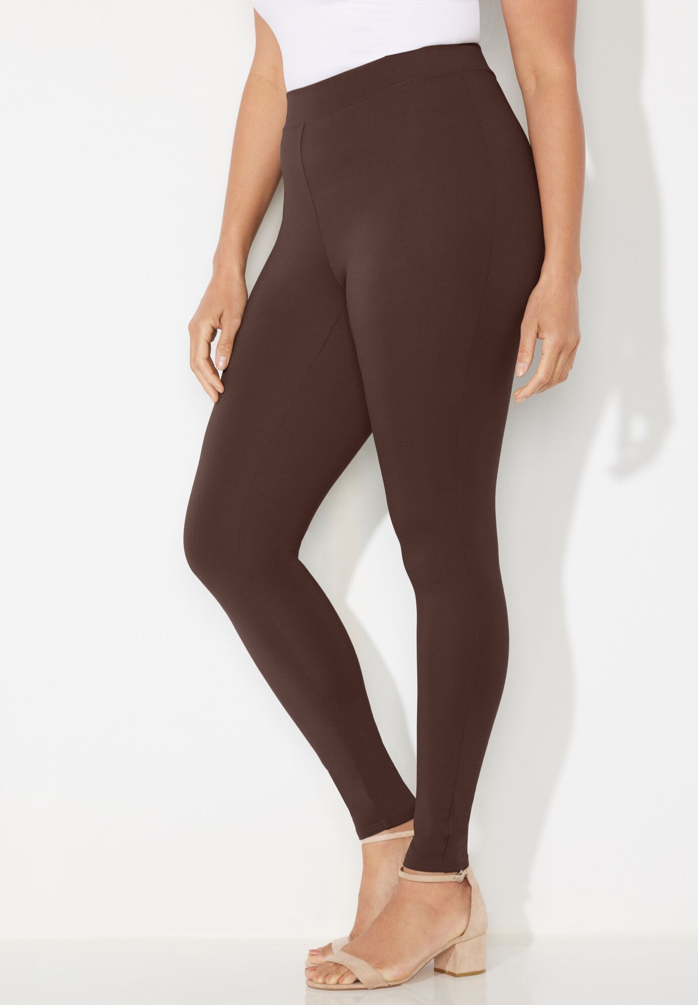 Ultra-Knit Ponte Legging, CHOCOLATE GANACHE, alternate image number 2