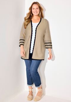 Bell Sleeve Open-Front Cardigan