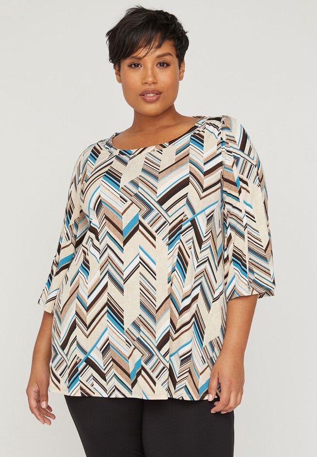 AnyWear Total Ease Pleated Top, MULTICOLOR, hi-res image number null