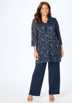 3-Piece Lace Pant Suit