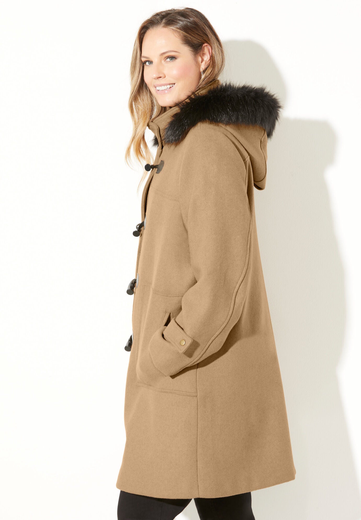 Peacoat with fur hood online