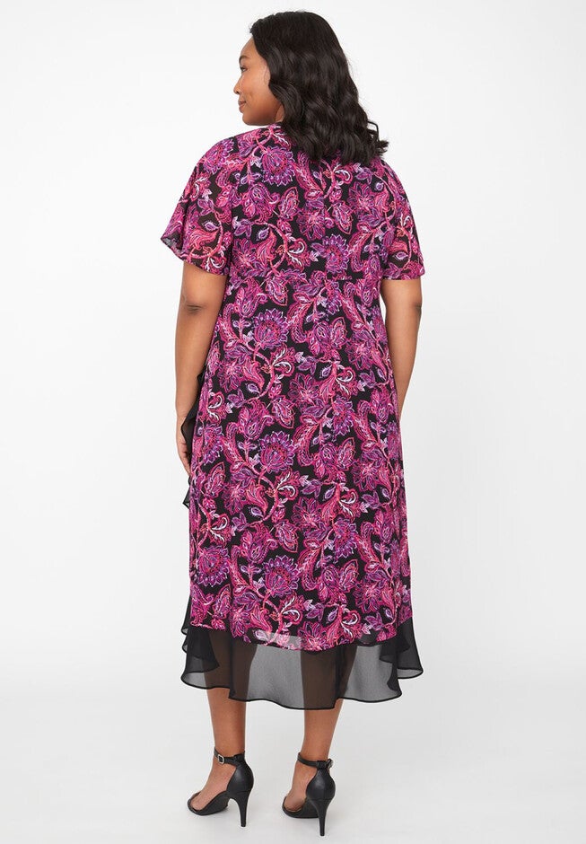 Flutter Posy Print Midi Dress, , on-hover image number 1
