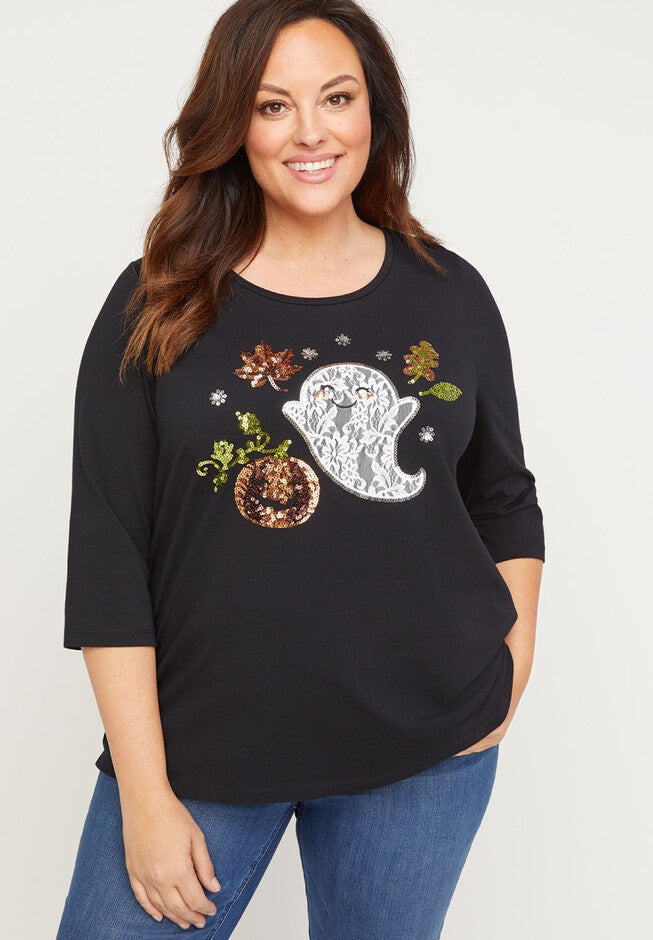 Friendly Ghost Tee, BLACK, hi-res image number 0