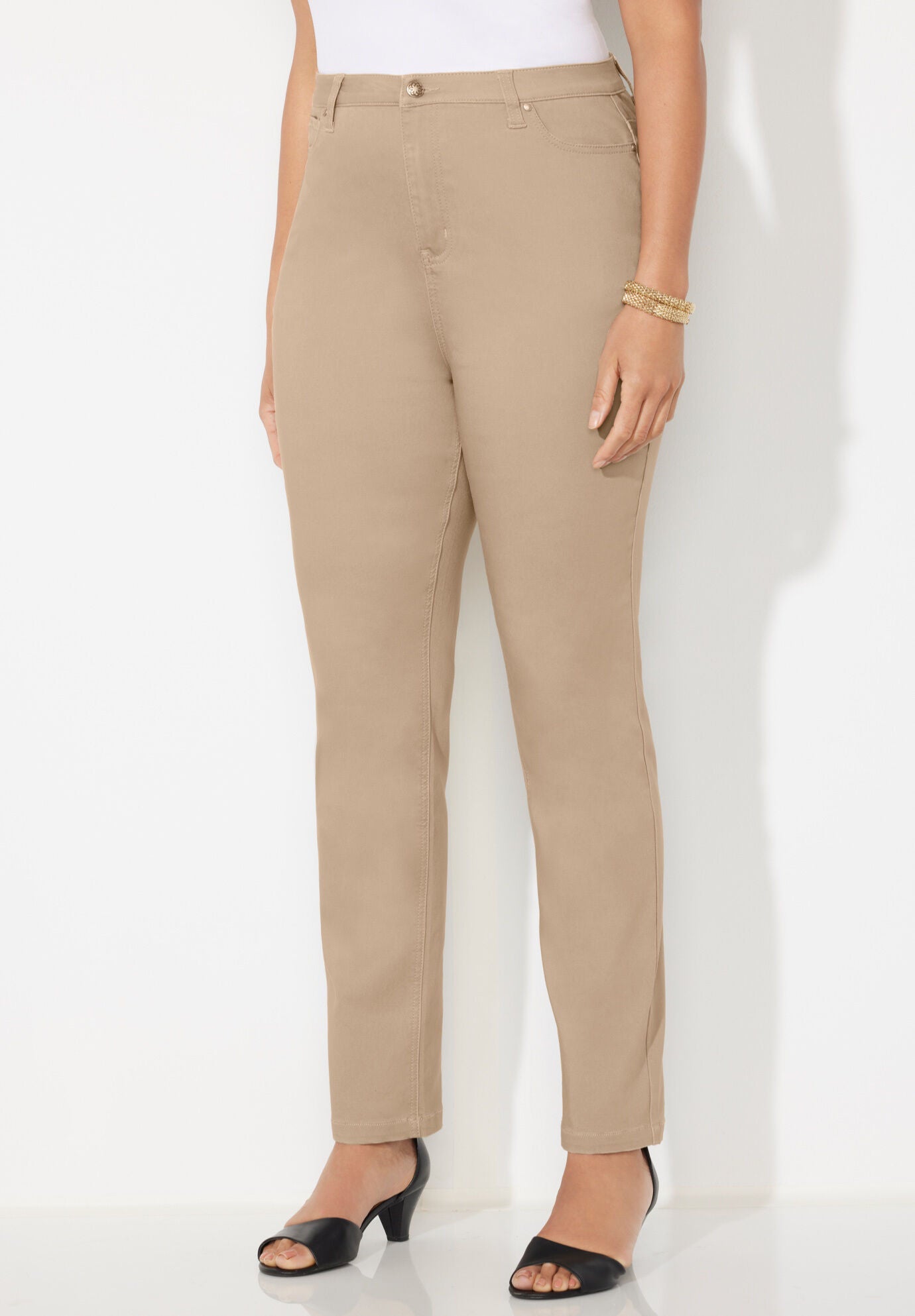 Sateen Stretch Pant Sleek Fit All Day Comfort Black Catherines