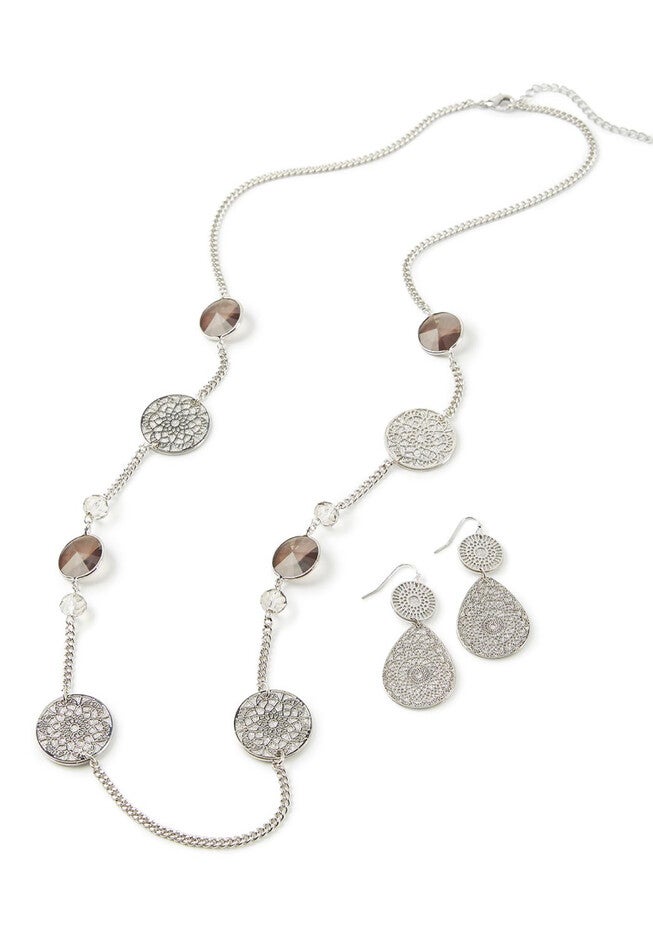 Swirling Marina Chain Necklace, SILVER, hi-res image number null
