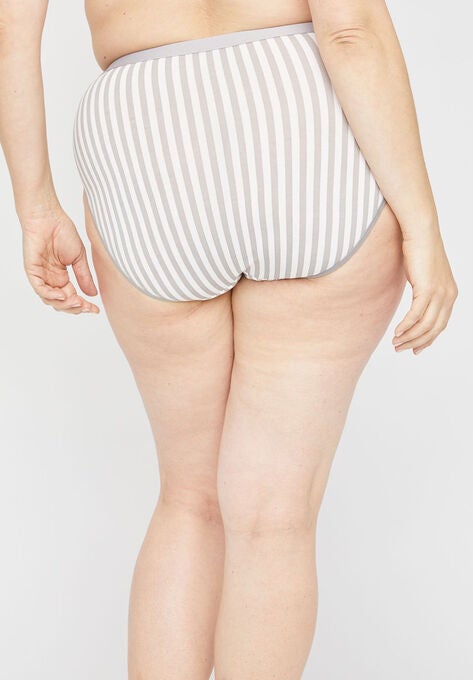 Cotton Hi-Cut Brief Panty With Lace, , on-hover image number null