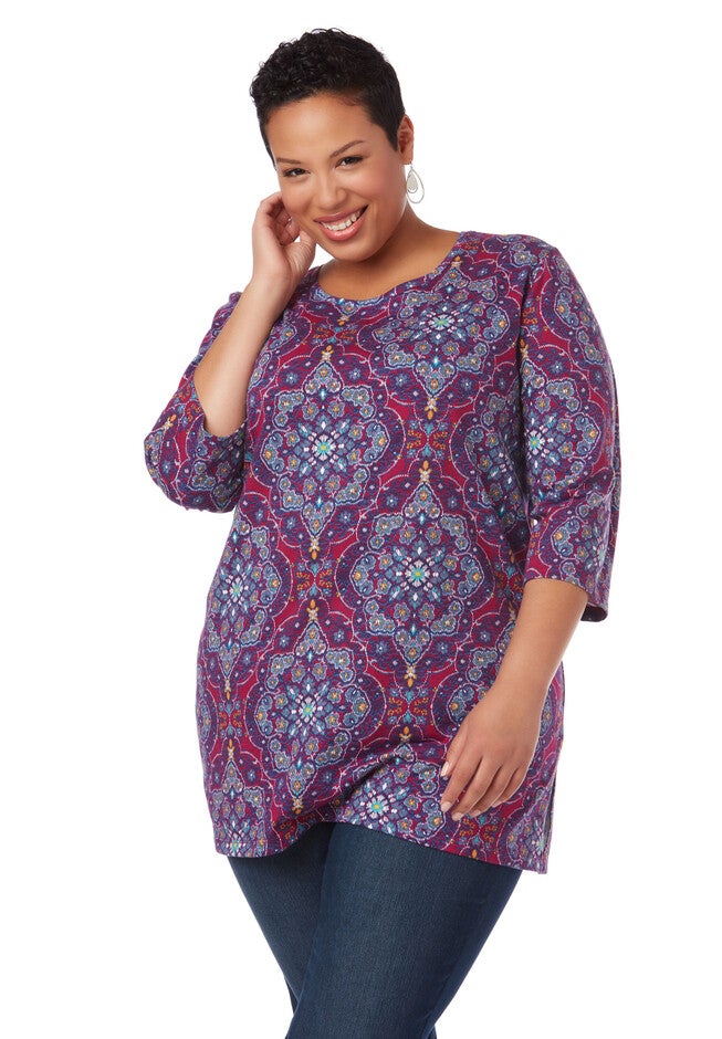 Mandala Easy Fit Tee, BLACK RASPBERRY, hi-res image number null