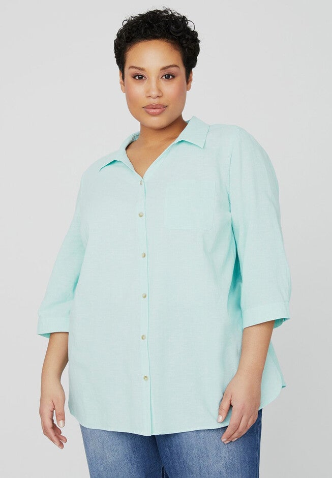 Windflower Linen Buttonfront, ANGEL BLUE, hi-res image number null